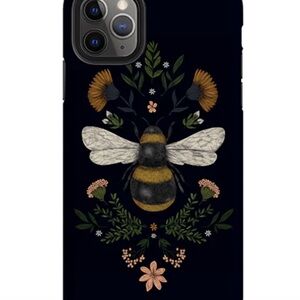 Bee Floral Black Phone Case - Stylish Protective Cover